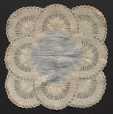 Embroidered Handkerchief, second half of 19th century. Creator: Unknown.