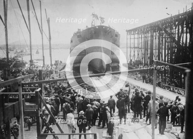 Launch of WYOMING, 5/25/11, 1911. Creator: Bain News Service.