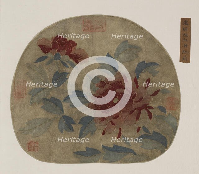 Tapestry: peonies, Possibly Ming dynasty, 1368-1644. Creator: Unknown.