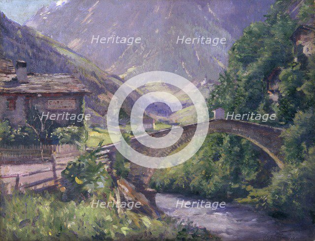 'Bridge of the Visp', 1881-1935. Artist: Gabriel Thompson