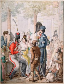Occupation russe à Paris (Russian Cossacks in Paris, 1814), 1814-1817. Creator: Opiz, Georg Emanuel (1775-1841).
