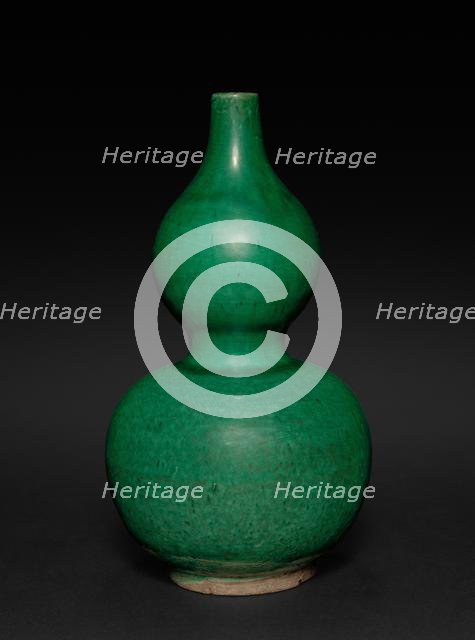 Double Gourd-shaped Green Vase, 1368- 1644. Creator: Unknown.