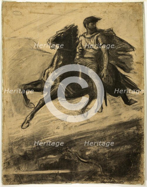 Man Riding a Horse through the Air, 1860–70. Creator: Francois-Nicolas Chifflart.