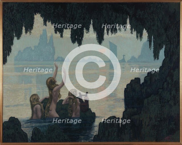 Sea nymphs singing, c.1912.  Creator: Jean Francis Auburtin.