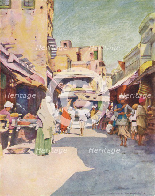 'A Bazaar at Amritsar', 1905. Artist: Mortimer Luddington Menpes.