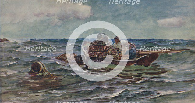 'The Lobster Catchers', 1886, (1935). Artist: Colin Hunter.