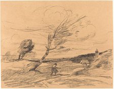 The Gust of Wind (Le Coup de vent), 1871. Creator: Jean-Baptiste-Camille Corot.