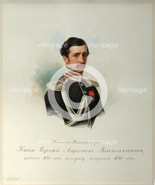 Portrait of Count Sergey Illarionovich Vasilchikov (1822-1860) (From the Album of the Imperial Horse Guards), 1846-1849. Artist: Hau (Gau), Vladimir Ivanovich (1816-1895)