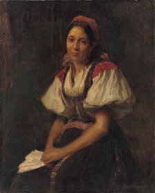 Peasant Woman in Folk Costume, around 1910. Creator: Elemír Halász-Hradil.