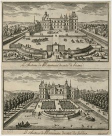 View of the Château de Maintenon from the entrance and from the garden, 17th century. Creator: Anonymous.