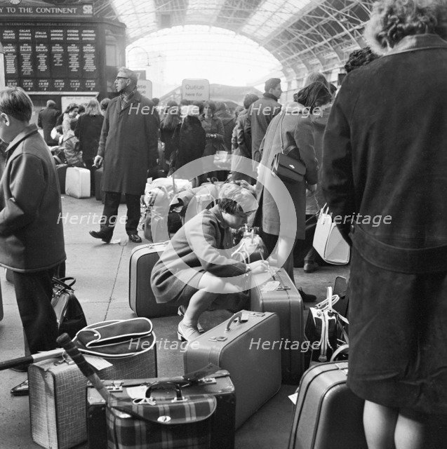 Passengers at Victoria Station, London, 1960-1972. Artist: John Gay