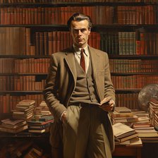 AI IMAGE - Portrait of Aldous Huxley, 1950s, (2023). Creator: Heritage Images.