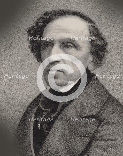 Portrait of the composer Giacomo Meyerbeer (1791-1864), 1860. Creator: Barbizet, Antoine (1821-1866).