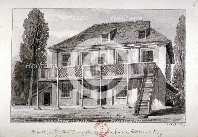 Jamaica House, Cherry Garden Street, Bermondsey, London, 1827. Artist: John Chessell Buckler