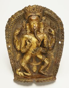 Four-Armed Dancing God Ganesha with His Rat Mount, 16th/17th century. Creator: Unknown.