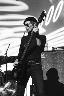 Paul Gray, The Damned live at Alexandra Palace, London, Apr 2023. Creator: Annapaola Marchesani.