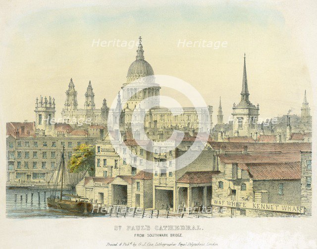 St Paul's Cathedral, City of London, 1825. Artist: Unknown.