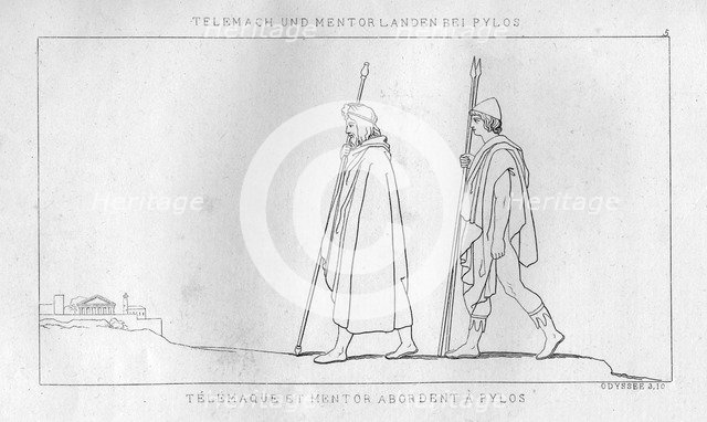 Telemachus and Mentor arrive at Pylos, c1833. Artist: Unknown