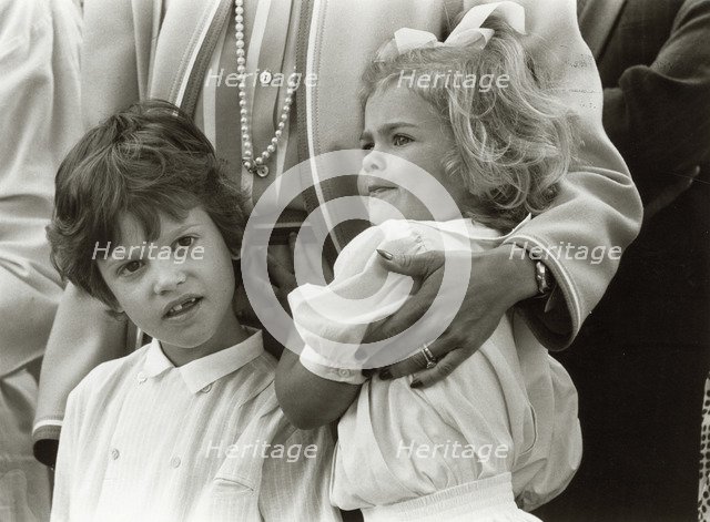 Prince Carl Philip and Princess Madeleine of Sweden, 1986. Artist: Unknown