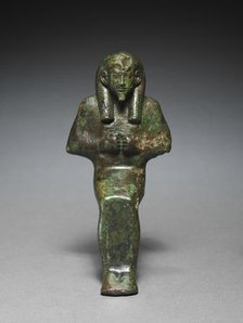 Statuette of Seated God, probably Osiris-lah, 664-525 BC. Creator: Unknown.