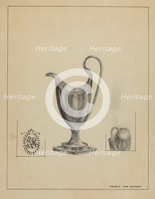 Silver Cream Pitcher, 1935/1942. Creator: Francis Law Durand.
