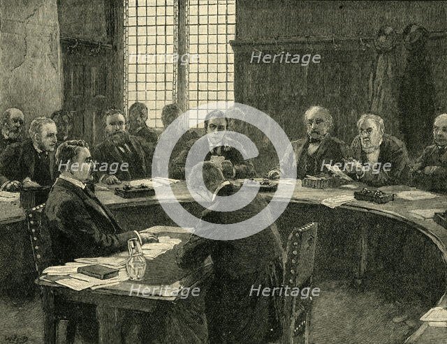 'Mr. Rhodes Before the South Africa Committee', c1897, (c1900).  Creator: Unknown.