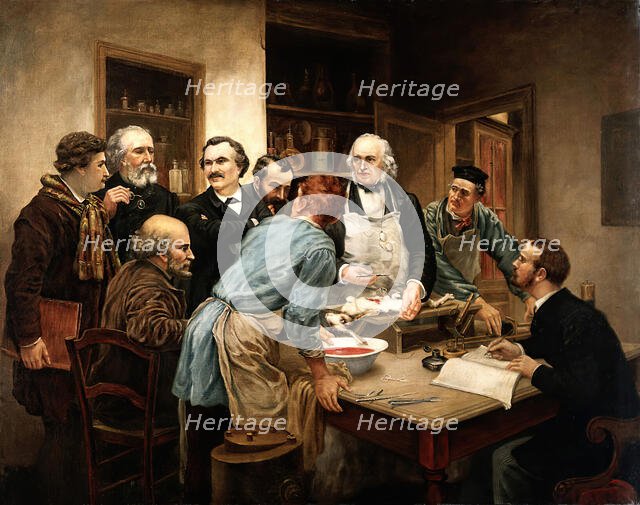 Claude Bernard and his pupils. Creator: Lhermitte, Léon Augustin, 1844-1925 (After).