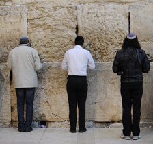 Jews praying at the Western Wall, Jerusalem, Israel, 2013. Creator: LTL.