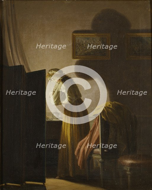 A Woman Catching Fleas by Candlelight.