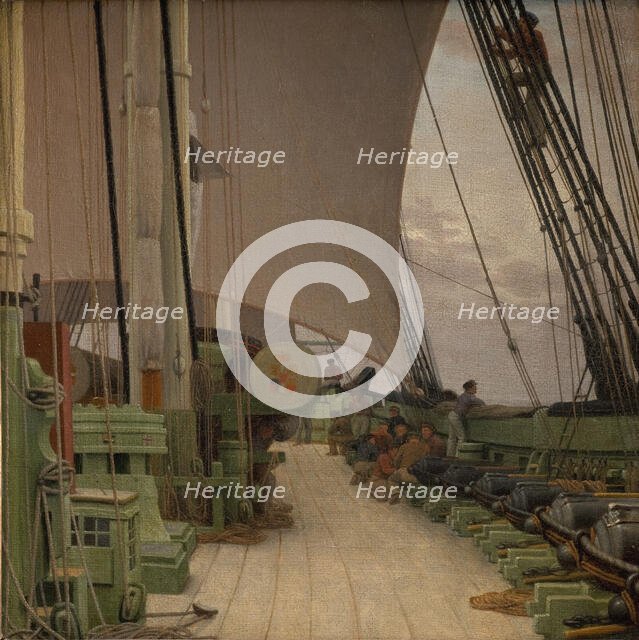 The Starboard Battery and the Deck of the Corvette "Najaden", 1833. Creator: CW Eckersberg.