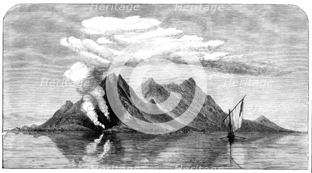 Volcanic eruption in the island of Camiguin, Philippines, 1871. Creator: Unknown.