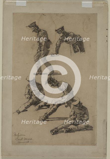 Five Studies of a Soldier, fourth quarter 19th century or first third 20th century. Creator: Carl Marr (American, 1858-1936).