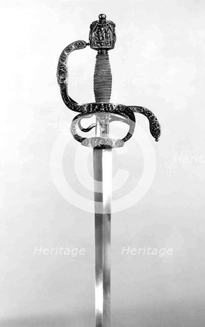 Rapier of Ambrogio Spinola (1569-1630) with Scabbard Chape, Northern European, poss. France, c1600. Creator: M. I. F..