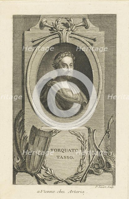 Portrait of Torquato Tasso (1544-1595) , ca 1770. Creator: Savart, Pierre (1737-1780).