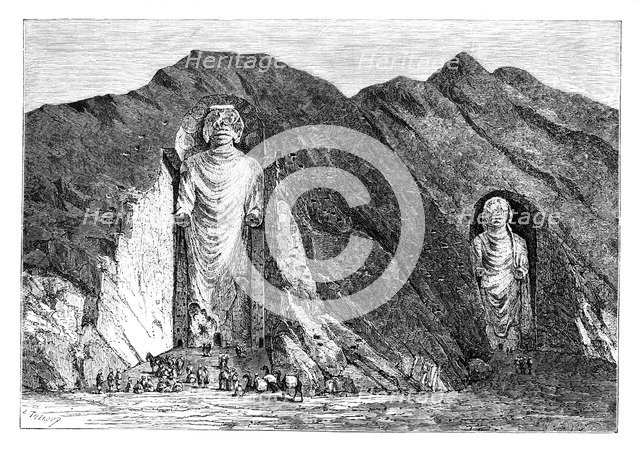 Colossal Idols, Upper Bamlan Valley, Afghanistan, 1895.Artist: Charles Barbant