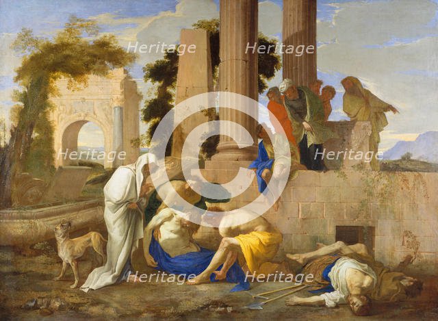 Tobit Burying the Dead, 1640s. Creator: Andrea di Lione.