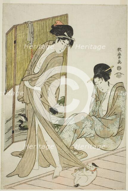 Two Young Women after a Bath, Japan, c. 1803. Creator: Kitagawa Utamaro.