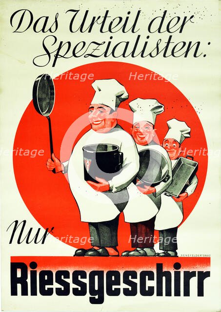 The Specialists' Verdict: Only Riess Dishes, 1930s. Creator: Anonymous.