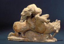 Jaguar Overcoming an Antelope, between 1796 and 1875. Creator: Antoine-Louis Barye