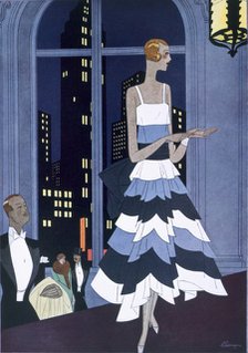Au New York Sous Les Yeux Innombrables des Sky-scrapers, from Femina Magazine, pub. 1928 (colour lit