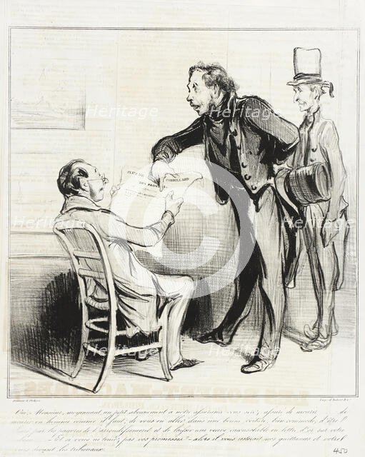 Oui, Monsieur, moyennant un petit abonnement, 1838. Creator: Honore Daumier.
