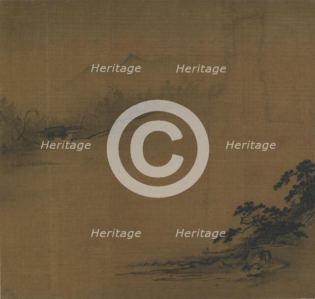 River Landscape in Mist, 14th century. Creator: Unknown.