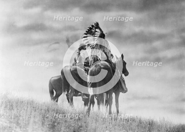 Cheyenne warriors, c1905. Creator: Edward Sheriff Curtis.