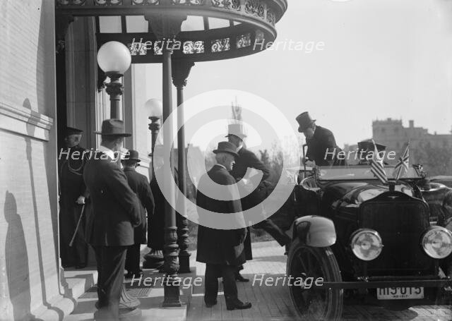 British Commission To U.S.  - Arrival At Long Residence, 1917. Creator: Harris & Ewing.