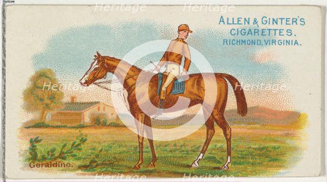 Geraldine, from The World's Racers series (N32) for Allen & Ginter Cigarettes, 1888. Creator: Allen & Ginter.