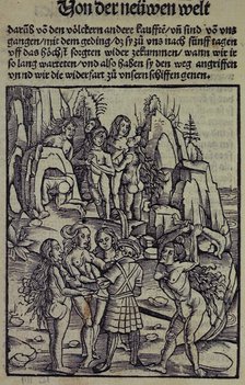 A European about to be attacked by an indigenous person,1509.  Creator: Unknown.