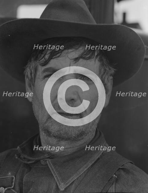 Former tenant farmer from Texas now working in California as a pea picker, Nipomo, California, 1937. Creator: Dorothea Lange.