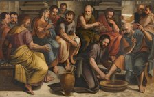 Christ Washing the Feet of the Apostles, 1560. Creator: Lambert van Noort.