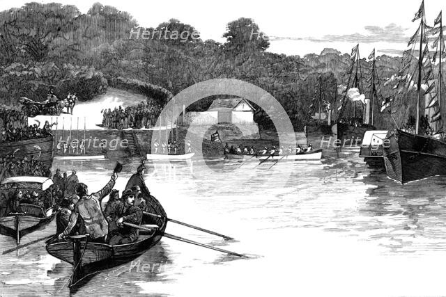 The Royal Visit to Cornwall: the Prince and Princess of Wales on the River Fal, 1880. Creator: Unknown.
