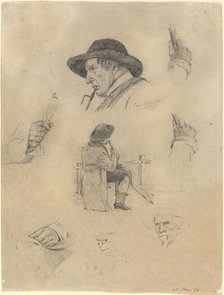 Sheet of Sketches, 1877. Creator: Lovis Corinth.